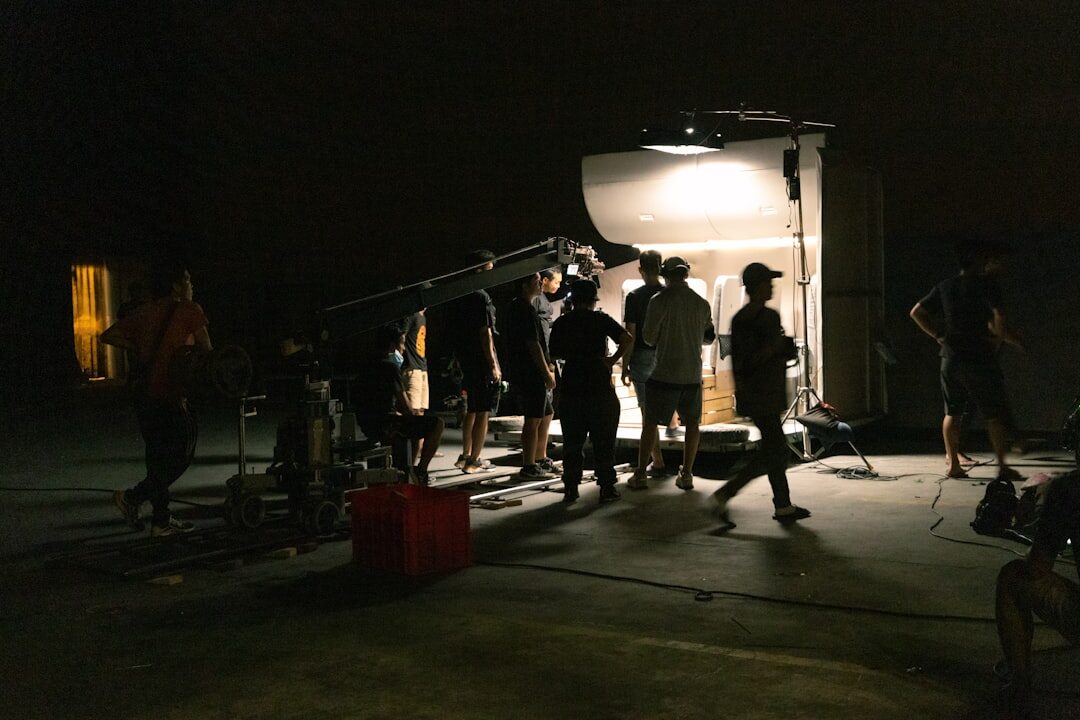 young filmmaker directing on set