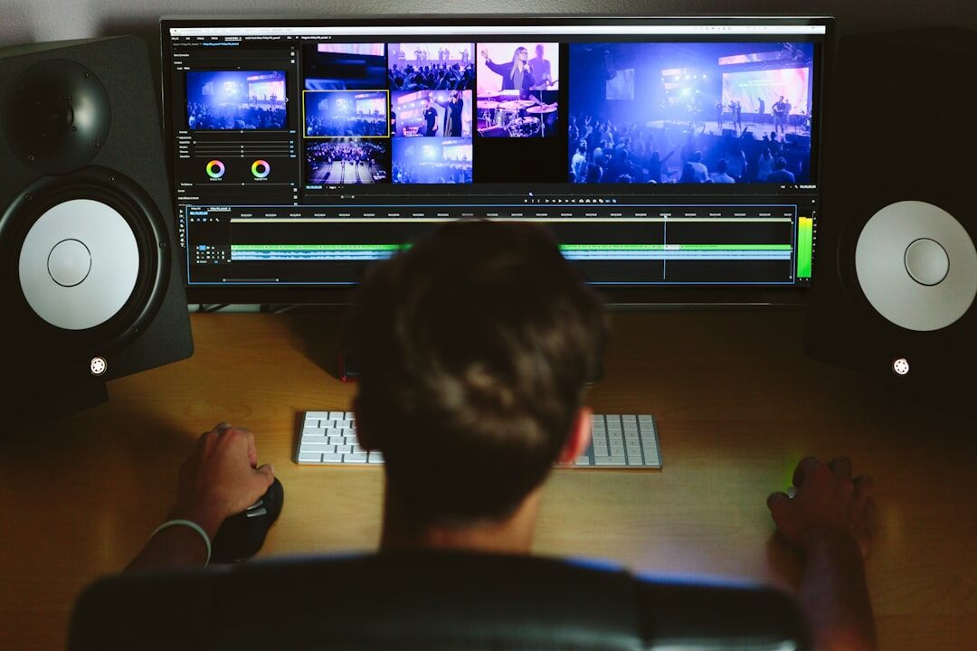 video editing timeline close up