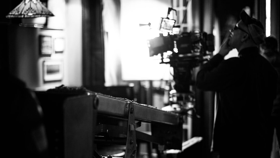 director reviewing footage